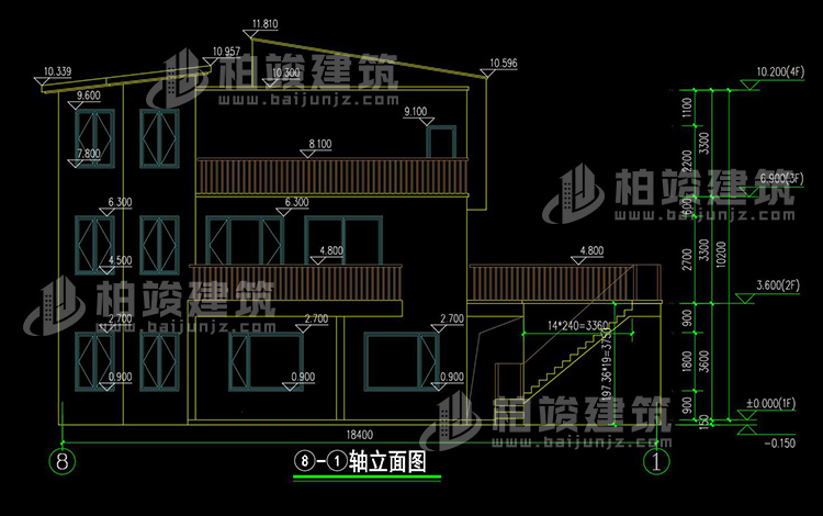 背立面图